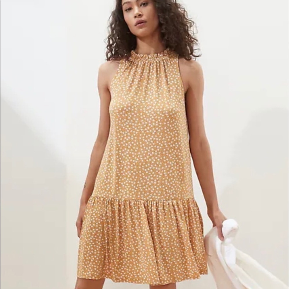 Banana Republic Petite Knit Flounce Shift Dress